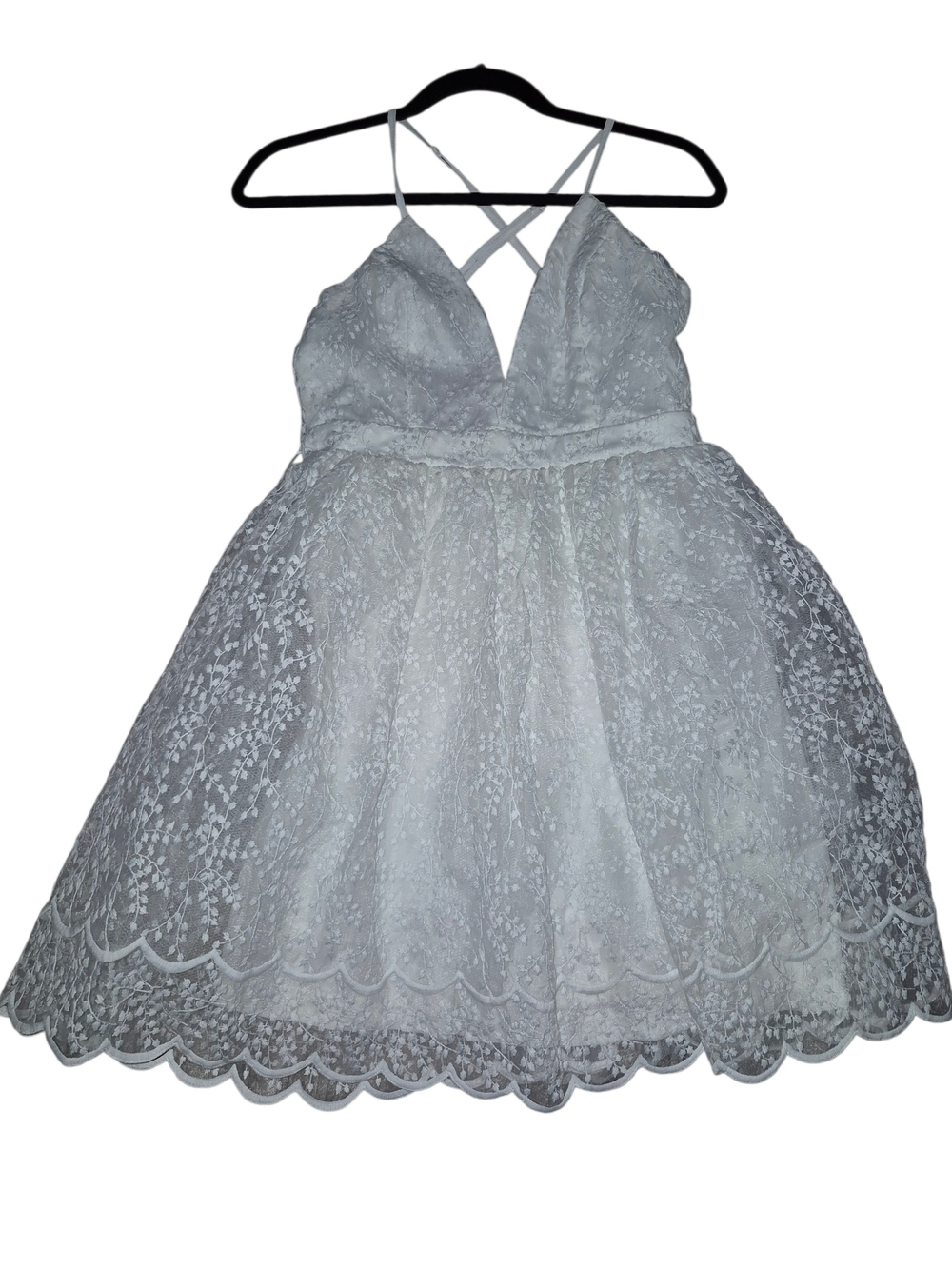 Fashion Nova White Lacey Dress Size M NWT